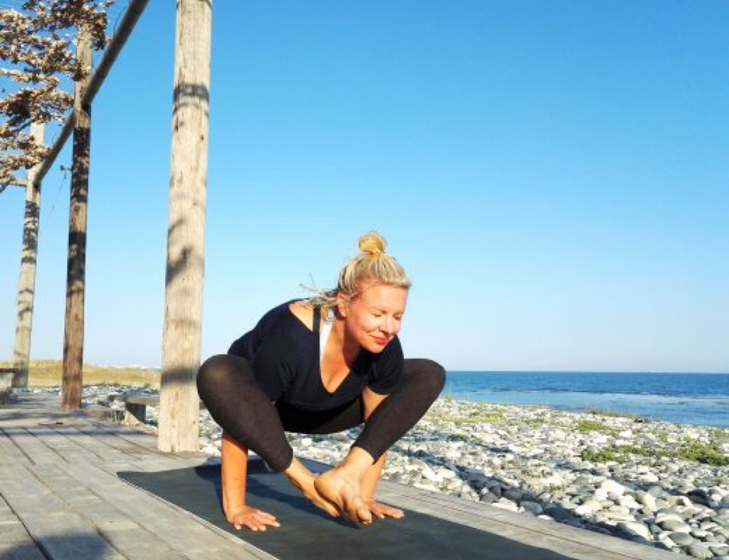 Yoga by the beach